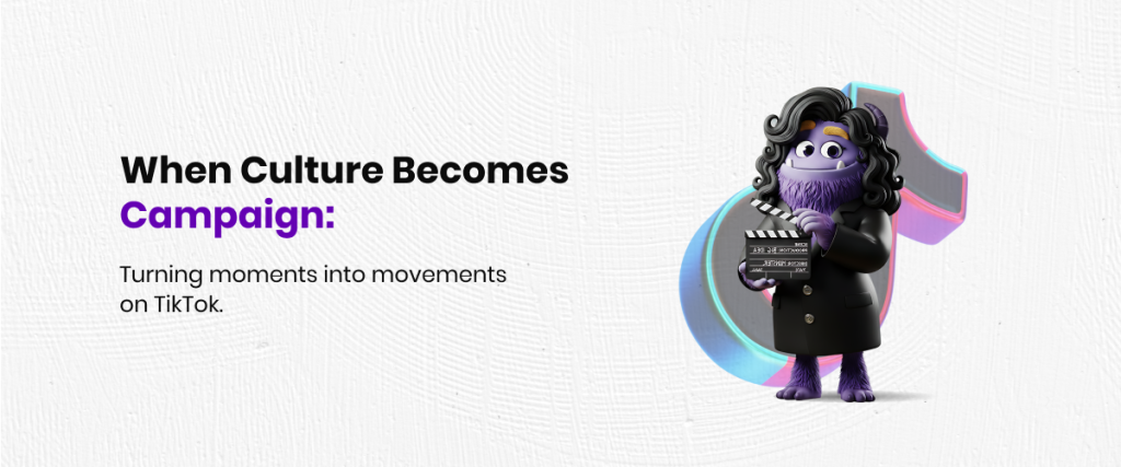 tiktok growthcharter purple monster holding an action sign for creative directions