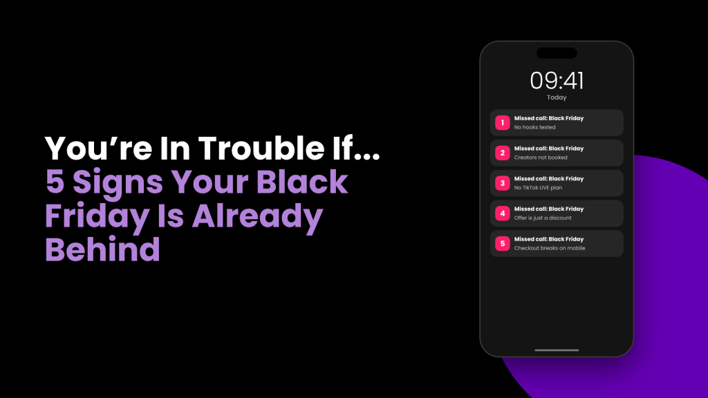 Phone lock screen showing five missed calls from Black Friday, one for each warning sign